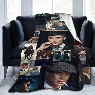 Image of LOUJIN Cillian Murphy Blanket Tommy Shelby Pic Collage Blanket,Lightweight,Ultra Soft &amp; Comfy Flannel Blanket,Microfiber Fleece Blanket,Anti Pilling Plush