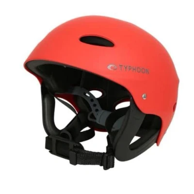 Image of Typhoon Borth Watersports Safety Helmet for Canoe, Kayak, White Water, Stand Up paddleboarding and Sailing (S/M Red)