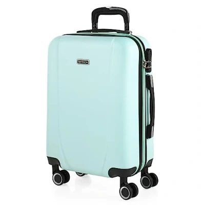Image of ITACA Set of 2 Rigid Travel Suitcases 55/65 cm 4 Wheels ABS. Resistant and Light. Upper sideHandles Integrated Combination Lock. Small Cabin Approved Medium., Mint Green