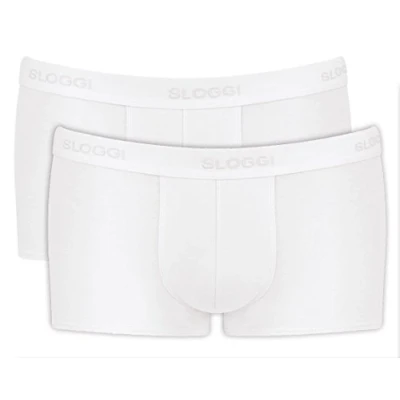 Image of 2 Pack White 24/7 Basic Natural Cotton Boxer Shorts Men&#039;s 40 Mens Sloggi