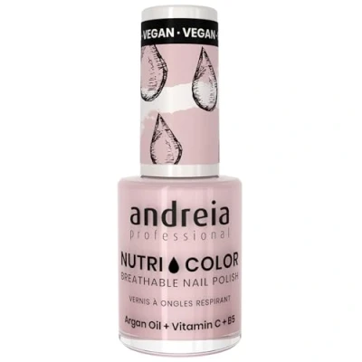 Image of Andreia Professional NutriColor Breathable Nail Polish Vegan and Cruelty Free DIY Art with Long Lasting Gloss Finish Colour NC21 Milky Pink 10.5ml