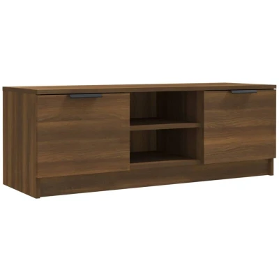 Image of Tv Cabinet Brown Oak 102x35x36.5 cm Engineered Wood Vidaxl