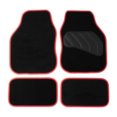Image of Sakura SS5466 Car Carpet Mats, Red, Pastel, Set of 4