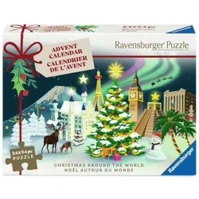 Image of Ravensburger Christmas Around the World Jigsaw Puzzle Advent Calendar for Kids anf Adults Age 12 Years Up Gifts