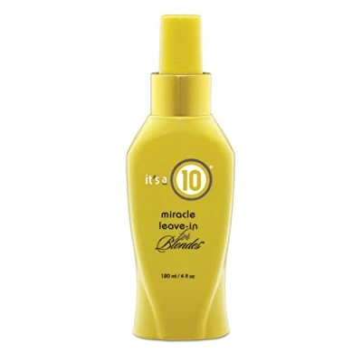 Image of It&#039;s a 10 Haircare Miracle Leave In for Blondes, Styling Spray, Colour Safe, Frizz Protection, Detangler, 120ml