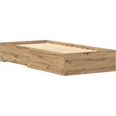 Image of vidaXL Bed Frame Artisan Oak 100x200 cm Engineered Wood