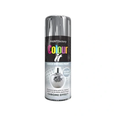 Image of DIOXSTAR Chrome Effect Gloss Spray Paint, Quick Drying All Purpose Paint for Metal, Wood, Plastic, Interior &amp; Exterior Use, Easy to 400ml (1 PCS)