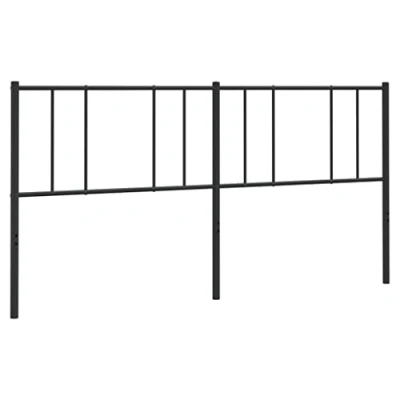 Image of vidaXL Classic Black Metal Headboard Steel Construction, Comfortable Support, 200 cm mattress width, Easy Assembly, Perfect for Bedroom Setup