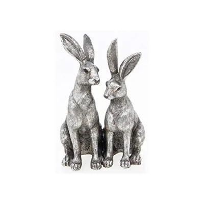Image of Reflections Silver Twin Hares Figurine by Leonardo