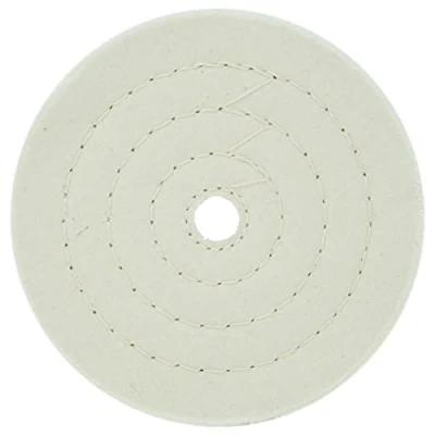 Image of Dapetz ®150mm 6&quot; Spiral Stitched Cotton Buffing polishing Wheel Mop Bench Grinder,For metals,Buffing wheels can be stacked onto tapered spindles for required thickness.