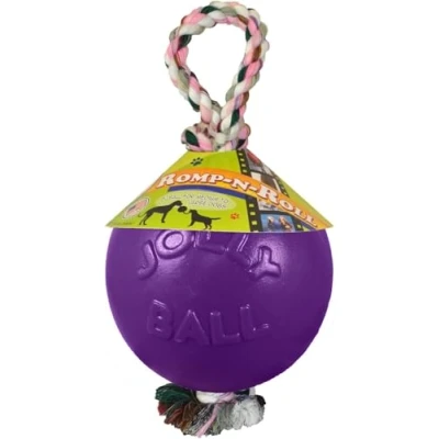 Image of Jolly Pets Romp n Roll Rope and Ball Dog Toy, 4.5 Inches/Small, Purple, Inch Roll, Purple Red