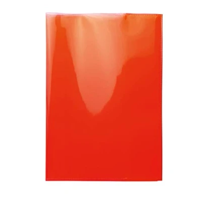 Image of HERMA 19616 Exercise Book Covers A5 Transparent Red Made of Strong Polypropylene Film Washable Extra Thick for School Notebooks Coloured Pack 10