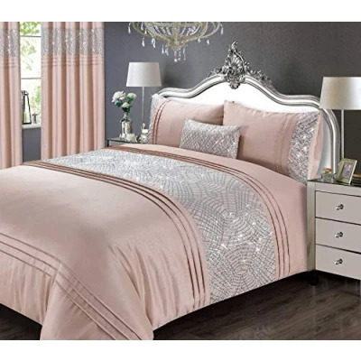Image of Rapport Sequin Duvet Cover Bed Set, Blush, Single