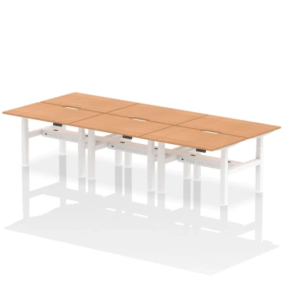 Image of Air B2B 1200x800 Adjustable 6P Bench Desk Scalloped Oak/White