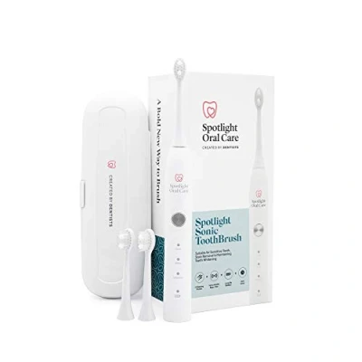 Image of Spotlight Oral Care Sonic Toothbrush Gentle &amp; Effective Electric 2 Minute Self Timer Long Lasting Battery 3 Speed Settings Up to 48000 Reps/Min