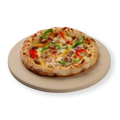 Image of ROCKSHEAT 26 x 1.2 cm 10.25&quot; Round Pizza Stone, Cordierite Stone for Oven Grill BBQ, Food Grade Baking and Bread, Outdoor Accessories Grilling