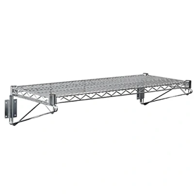 Image of Vogue Steel Wire Wall Shelf 610 mm, Silver, Size: 610(W) x 360(D)mm, Material: Chrome Coated Steel, Maximum Load: 30 kg, Brackets Included, Kitchen Shelf, U200