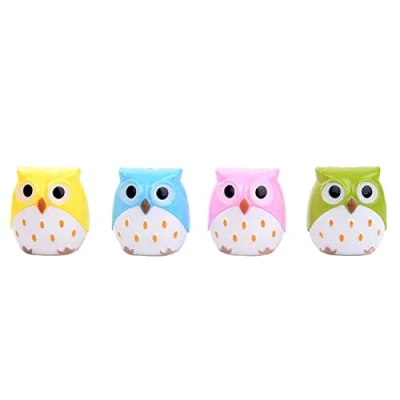 Image of Lovely Double Hole Pencil Sharpener Manual Owl Shaped Student Prize Child Reward Present Office School Home Stationery