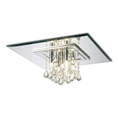 Image of Starda Flush Ceiling Square 5 Light G9 Polished Chrome, Crystal