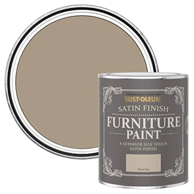 Image of Rust Oleum Light Brown Furniture Paint in Satin Finish Warm Clay 750ml