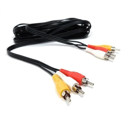 Image of DRUT 3m Triple 3 x RCA to Phono Plugs Composite, Audio Video Male Cable Lead Nickel Contacts (10ft.)