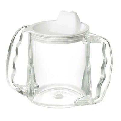 Image of HOMECRAFT Caring Mug, Two Handle Easy Grip Spill Resistant Portable Travel Mug with Spout Opening for Children, Elderly and Disabled Users , Large Spout, 300ml