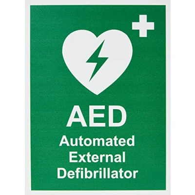 Image of Seco AED Automated External Defibrillator Sign, 150mm x 200mm 1mm Semi Rigid Plastic