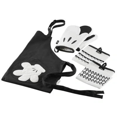 Image of Prestige Disney Monochrome Kitchen Textile Set Apron and Oven Gloves with Tea Towel of 2 Black &amp; White