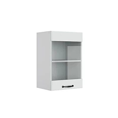 Image of Vicco Glass kitchen cabinet Raul, White country house/White, 40 cm