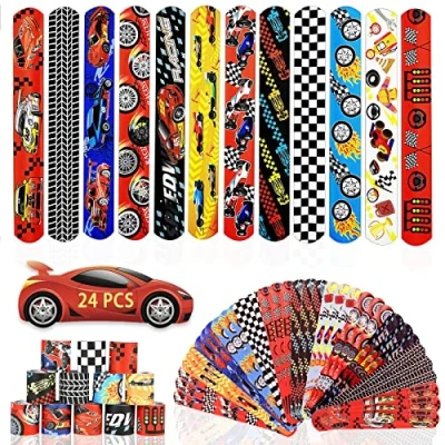 Image of Acuiwer 24 PCS Slap Bracelets Racing Bands Party Bags Fillers Suppilers Snap