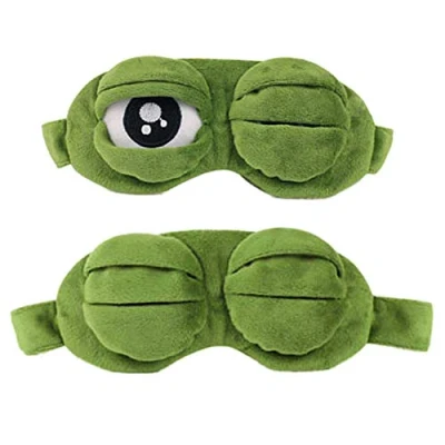 Image of LHKJ Creative Cartoon 3D Frog Eye Mask Fluff Eyeshade Funny Gift Anime