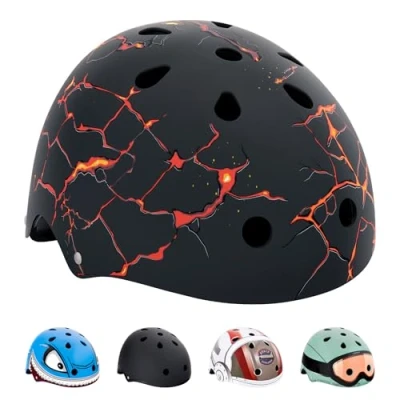 Image of Hornit Kids Bike Helmet Child Bike, Skateboard, Skating &amp; Scooter BMX Toddler Multi sport (Small, Lava)