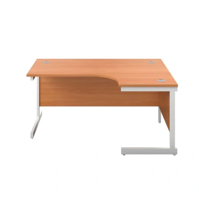Image of First Right Hand Radial Desk 1800X1200mm Beech/White KF803225