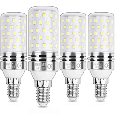 Image of HZSANUE E14 LED Corn Bulbs 12W, 6000K Daylight White, 1350LM, Small Edison Screw Bulbs,100W Incandescent Equivalent,Pack of 4