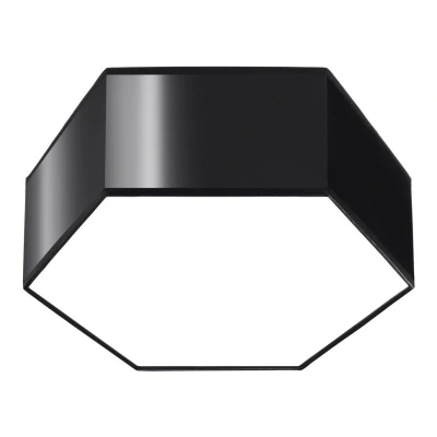 Image of Sunde Decorative Flush Ceiling Light, Black, 11.5cm