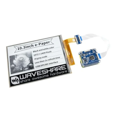 Image of Waveshare 10.3inch Flexible E Ink Display HAT for Raspberry Pi IT8951 Controller USB/SPI/I80 Interface 1872x1404 Paper Panels Supports Partial Refresh No Backlight