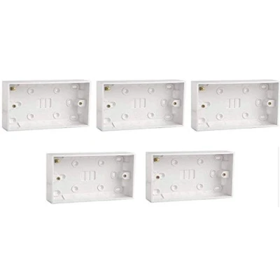 Image of 2 x 5 Surface Mounted Back Box 25mm Wall Pattress Double Gang Electrical Socket