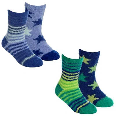 Image of Undercover 4 Pairs Boys Cosy Socks 42B808 Blue/Green (1x Each) 9 12