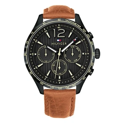 Image of Tommy Hilfiger Analogue Multifunction Quartz Watch for men with Brown Leather strap 1791470