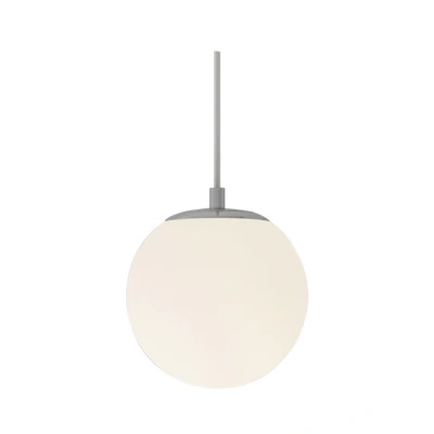 Image of Lucande hanging light Bidolo, chrome coloured, glass, Ø 15 cm, IP44