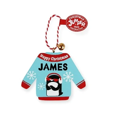 Image of History &amp; Heraldry Personalised Christmas Jumper Decorations (James)