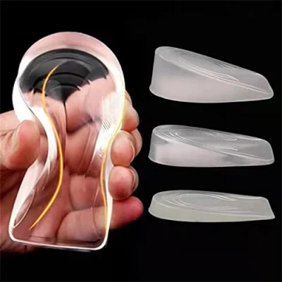 Image of 1 Pair Silicone Gel Height Increase Insole Heel Lifting Inserts Half Plain Pads Elastic Cushion Arch Support Insert