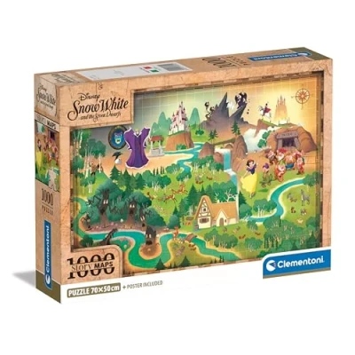 Image of Clementoni Jigsaw Puzzle Story Maps Snow White 1000 Pieces Poster Included, For Adults 14 99 Years, Gift Men/Women, Map, Made In Italy, 39814