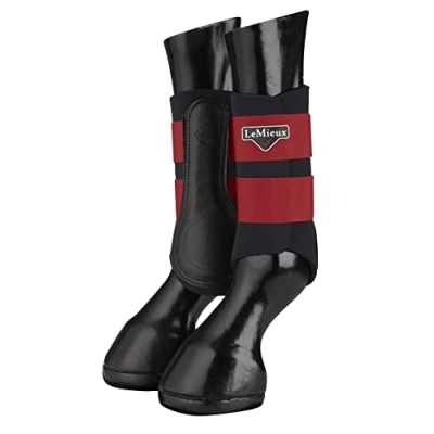 Image of LeMieux Grafter Brushing Horse Boots Protective Gear and Training Equipment Equine Boots, Wraps &amp; Accessories (Chilli/X Large)