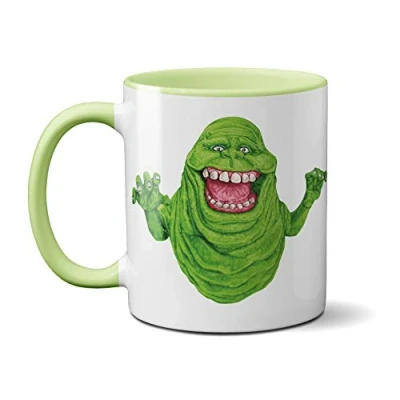 Image of SmartyPants Ghostbusters Slimer Inspired Halloween Novelty Ceramic Tea Mug Coffee Cup (Mug)