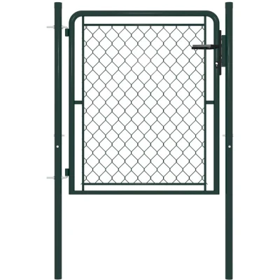 Image of vidaXL Garden Gate Steel 100x75 cm Green