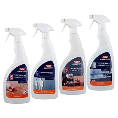 Image of VAX® 4PC Commercial Cleaning Kit Spot &amp; Stain Remover Multi Purpose Polish Foaming Washroom Cleaner Hand Surface Sanitising Spray