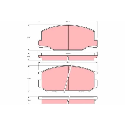 Image of 0446514330, 0449114140, 446514330 Brake pad set TRW GDB216 not prepared for wear indicator