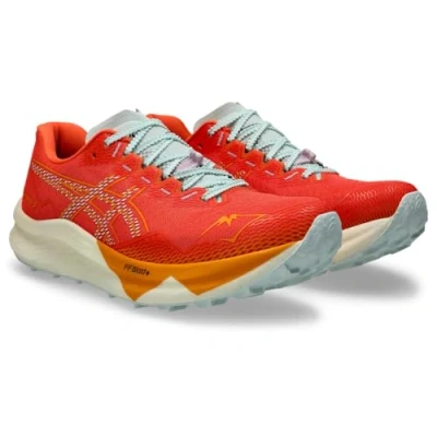 Image of Asics FUJI Speed 3 Trail running shoes, Men&#039;s, Size: 7.5, Nova orange/pure aqua Textile/synthetics