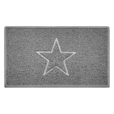 Image of Nicoman Star Embossed Shape Entrance Door Mat Dirt Trapper Washable Barrier Doormat Indoor or Outdoor (Medium, Grey, 75 x 44cm)